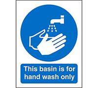 Seco This Basin is for Hand Wash Only Sign, 150mm x 200mm - 1mm Semi Rigid Plastic