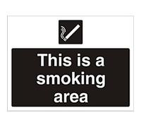 Mandatory Sign This is a smoking area Freestanding PVC (Polyvinyl Chloride) 30 x 40 cm