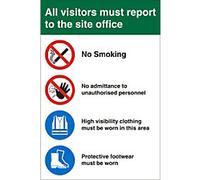 Mandatory Sign Visitors Report To Office Adhesive Plastic 60 x 40 cm