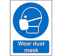 Mandatory Sign Wear Dust Mask Adhesive Vinyl 20 x 15 cm