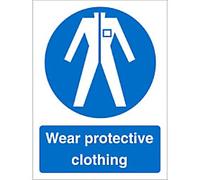 Mandatory Sign Wear Protective Clothing Adhesive Vinyl 20 x 15 cm