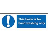 Mandatory signs This basin is for hand washing only Safety sign - Self adhesive sticker 300mm x 100mm
