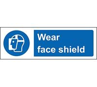 Mandatory signs Wear face shield Safety sign - 1.2mm Rigid plastic 300mm x 100mm