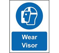 Mandatory signs Wear visor Safety sign - 1.2mm Rigid plastic 300mm x 200mm