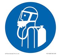 Mandatory: Use self-contained breathing appliance Sign - 85x85mm - S85