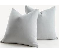 Mandioo Pack of 2 Chenille Cushion Covers Soft Comfortable Durable Throw Pillow Cases for Home Decor Sofa Couch Living Room Bedroom 16 x 16 Inch 40x40 cm Light Grey