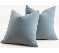 Mandioo Pack of 2 Chenille Cushion Covers Soft Comfortable Durable Throw Pillow Cases for Home Decor Sofa Couch Living Room Bedroom 22x 22 Inch 55x55 cm Blue