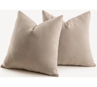 Mandioo Pack of 2 Chenille Cushion Covers Soft Comfortable Durable Throw Pillow Cases for Home Decor Sofa Couch Living Room Bedroom 18 x 18 Inch 45x45 cm Taupe