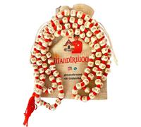 Mandirwood Ram Naam Tulsi Mala, Authentic 108 Beads Engraved Tulsi Wood Necklace for Meditation, Yoga, Prayer, Japa & Chanting, Natural Brown