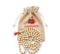 Mandirwood Tulsi Mala, Authentic 108 Beads Tulsi Wood Necklace for Meditation, Yoga, Prayer & Chanting, Natural Brown