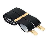 MANDITTIONS 2XL Black Braces for Trousers with 4 Gold Clips 35mm Wide XXL 52 Inches Long