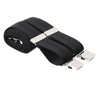 MANDITTIONS XL Black Trouser Braces 35mm Wide 4 Heavy Duty Strong Silver Clips 48 Inch Extra Long
