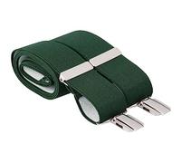 MANDITTIONS XL Green Trouser Braces 35mm Wide 4 Silver Clips Extra Long 48 Inch