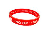 MandMcares NO BP Needles IV Stick Medical Alert This Arm | Silicone Bracelet Wristbands for Dialysis Chemo Lymphedema (Red, Regular 7.95 Inches)