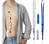 MandMcares Peritoneal Dialysis Accessories. PD Transfer Set Holder for Baxter - 2 Color PD Holders with 2 Adjustable Lanyards. Secure Shower Support. (Gray Blue)