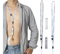 MandMcares Peritoneal Dialysis Accessories. PD Transfer Set Holder for Baxter - 2 Color PD Holders with 2 Adjustable Lanyards. Secure Shower Support. (Gray White)