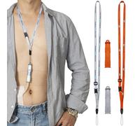 MandMcares Peritoneal Dialysis Accessories. PD Transfer Set Holder for Baxter - 2 Color PD Holders with 2 Adjustable Lanyards. Secure Shower Support. (Gray Orange)