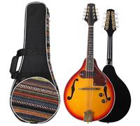 Mandolin 8 Strings Electric Mandolin Guitar Classical Melodic Instrument A Style Electric Mandolin With Carrying Backpack(Set 1)