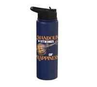 Mandolin 8 Strings of Happiness Joy Stainless Steel Insulated Water Bottle
