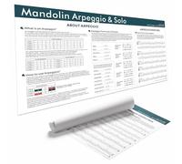 Mandolin Arpeggios & Solo Poster - 18x36 Inch Canvas Mandolin Arpeggio Chart with Shapes & Exercises - Learn Major, Minor, Dominant 7, Maj7 & Min7 - Practice & Improvisation Guide