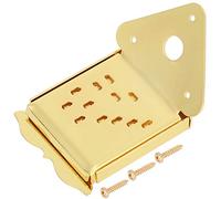 Mandolin Cable Pull Board, Bend Type Steel Mandolin Accessories, Exquisite Musical Instrument Part with Removable Cover, Shiny Chrome Decorative Design for Mandolin 8 10 12 Loop En (QB11 gold with