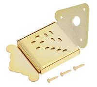 Mandolin Cable Pull Board, Steel Musical Instrument Accessory, Doré Color with Pattern - Exquisite Design, Durable Craftsmanship, Ideal for Mandolin String Replacement (QB10 gold without flowers)