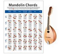 Mandolin Chord Chart Diagram Practice Guide for Students Teachers | Paper Wall-mount Reference, Portable for Music Rooms and Studio Rehearsal, Includes Chart