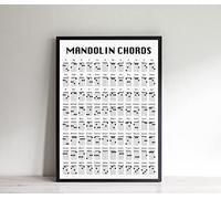 Mandolin Chord Poster, Mandolin Chord Chart, Mandolin Wall Art, Mandolin Birthday Gift Present (A3, 297mm x 420mm)