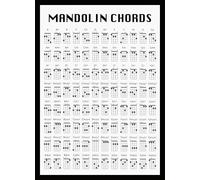 Mandolin Chord Poster, Mandolin Chord Chart, Mandolin Wall Art, Mandolin Birthday Gift Present (A3 Unframed, 42cm x 29.7cm)