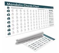 Mandolin Chords Chart Poster 18x36 Inch - Essential & Extended Mandolin Chords Reference Guide with Finger Positions and Fretboard Notes - Beginner & Advanced Music Learning on Canvas