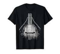 Mandolin Classic Music Country Jazz Guitar Distressed Effect T-Shirt