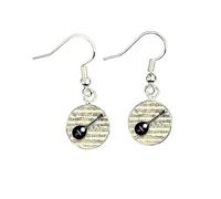 Mandolin Earrings for Women | Music Jewellery with Vintage Sheet Music Design | Stainless Steel Dangle Earrings | Gift for Musicians, Music Teachers & Folk Music Lovers | Mandolin Instrument Jewellery