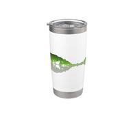 Mandolin Lake Shadow Love Reflection Silhouette Bluegrass Stainless Steel Insulated Tumbler