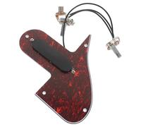 Mandolin Pickguard Assembly Red Tortoise with Dual Coil Pickup, PVC | Guitar Scratch Plate, 3 Ply Build, F Style Mandolin Fit, High Output Low Noise Double Coil