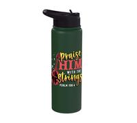 Mandolin Player Praise Him with The Strings Mandolin Stainless Steel Insulated Water Bottle