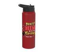 Mandolin Player Praise Him with The Strings Mandolin Stainless Steel Insulated Water Bottle