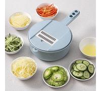 Mandolin Slicer, 12 in 1 Multi-Function Kitchen Veg Cutter, Replaceable Food Chopper with Egg Separator, with Drain Device, Egg White Separator, Kitchen Tool