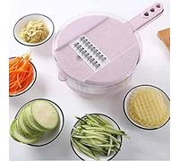 Mandolin Slicer, 12 in 1 Multi-Function Kitchen Veg Cutter, Replaceable Food Chopper with Egg Separator, with Drain Device, Egg White Separator, Kitchen Tool