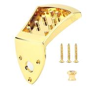 Mandolin Tailpiece 8 - String | Zinc Alloy Gold Plated for Enhanced Sustain & Tone | Triangular Tailpiece for Mandolin/Octave Mandolin/Bouzouki | with Screws & Nut