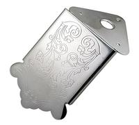Mandolin Tailpiece Bridge Engraved Flower Pattern Instrument Parts - Silver