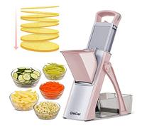 Mandoline Slicer for Kitchen, Kitchen Gadgets, Bigger Entrance Vegetable Potato Slicer Chopper, Strips Julienne Dicer Adjustable Thickness for Fast Meal Prep-Pink