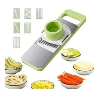 Mandoline Slicer for Kitchen，Vegetable Slicer，5-in-1 Stainless Steel Mandoline Slicer with Blade Storage Box，Safety Guard，Sharp Blades，Easy to Clean & Convenient Storage