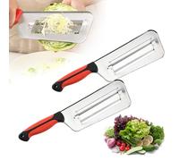 Mandoline Vegetable Slicer, 2025 New Handheld Fruit Vegetable Chopper, Comfort Grip Stainless Steel Multifunctional Vegetable Cutter for Slicing Salad, Onion, Cucumber (2PCS)