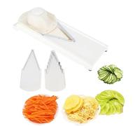 Mandoline Vegetable Slicer,3 in 1 V Blade Vegetable Cutter Vegetable Slicer Cheese Slicer Food Graters with Stainless Steel Blades for Vegetable, Potato, Cheese, Fruit