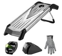 Mandoline vegetable slicer - V-slicer with inserts - Sharp blade - Space-saving storage