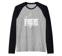 Mandolinist In Progress Loading Funny Mandolin Raglan Baseball Tee
