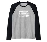 Mandolinist In Progress Loading Funny Mandolin Raglan Baseball Tee