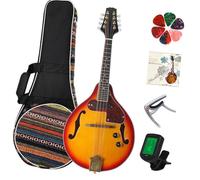 Mandolins Instrument for Beginner 8 String Electric Mandolin Rosewood Fingerboard Beginners Musical Instrument With Bag Picks Tuner