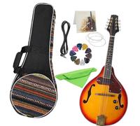 Mandolins Instrument for Beginner 8 Strings Electric Mandolin Guitar Instrument A Style With Carrying Backpack Cleaning Cloth(Mandolin Set)