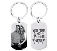 Mandore Designs Engraved Photo Keyring - Perfect for Christmas, Father's Day, Birthday Gifts for Men, Wedding Anniversary, or picture keyring from Daughter/Son. (Silver)